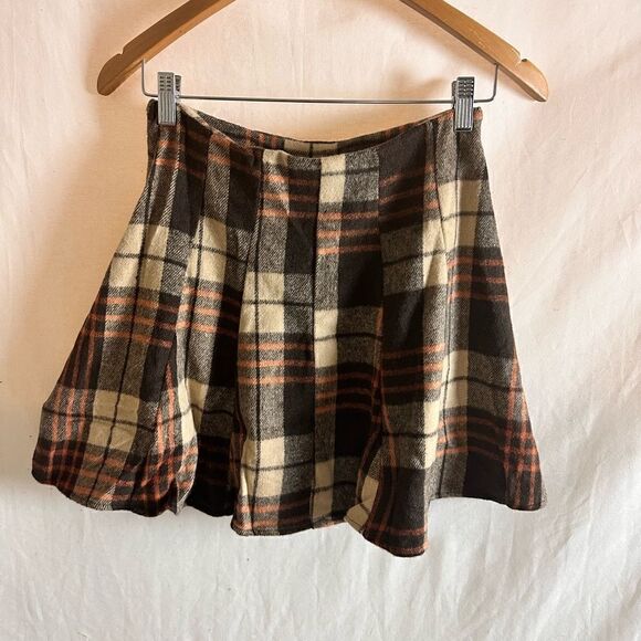 Flannel plaid jacket and skirt set brown - Picture 13 of 14
